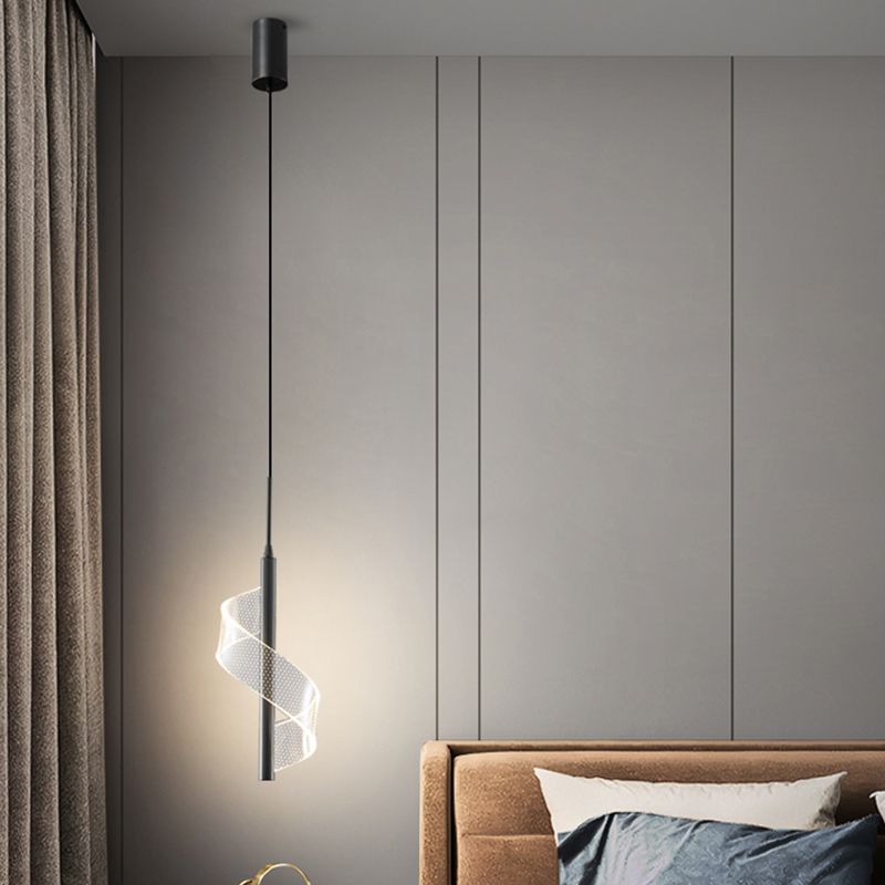 Linear Shape Metal Pendant Lights Contemporary Style Hanging Lamps
