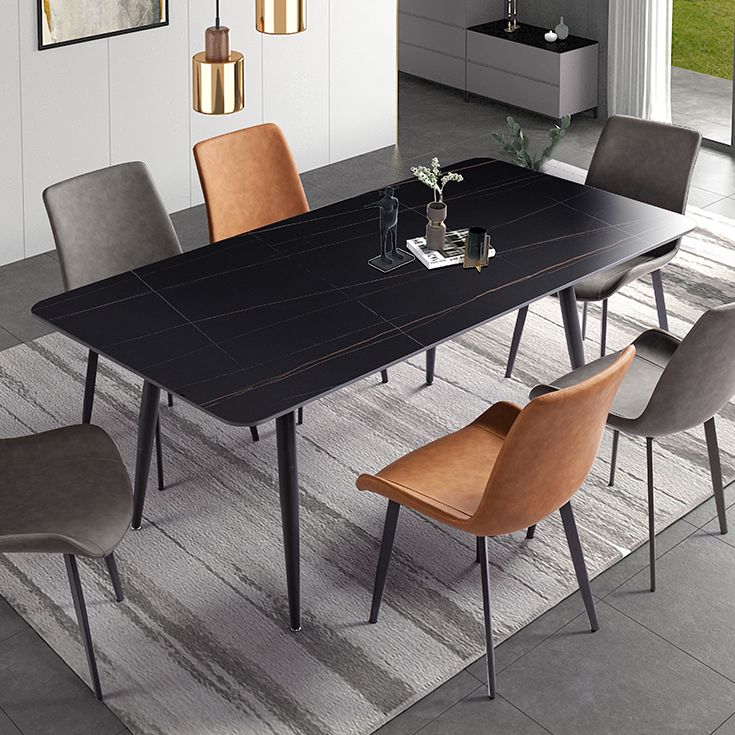 Rechteck zweifarbige Esstisch Sintered Stone Tisch Industrie mit 4 Beinen