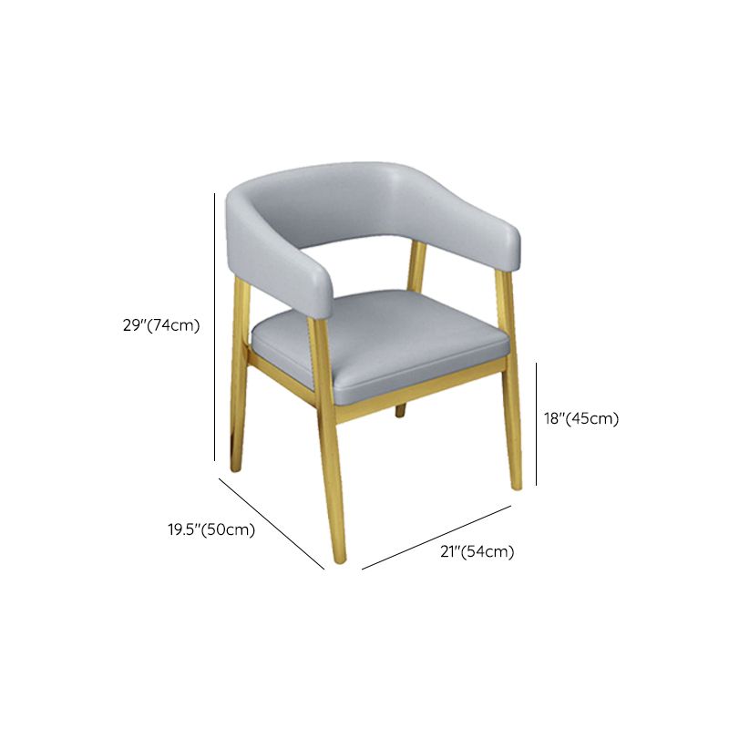 Glam Upholstered Dining Chair Open Back Dining Chair in Grey