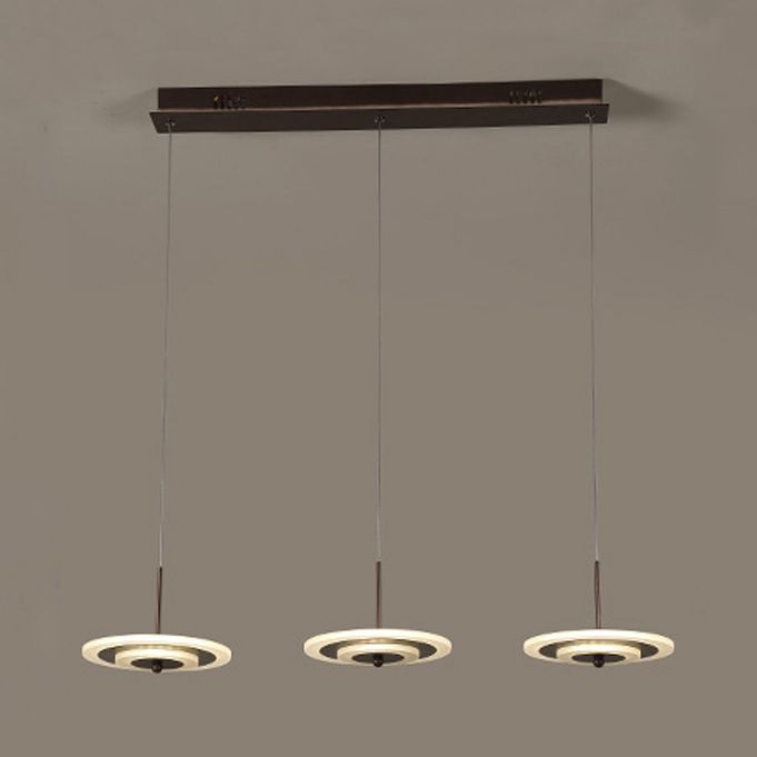 Luz de techo redondo blanco/marrón LED moderno de 3/6 ligeras colgantes de colgantes de acrílico en luz cálida/blanca/natural