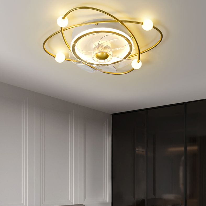 Nordic Round Flush Mount Lüfter Leuchtung Acryl Schlafzimmer LED SEMI Flush Leuchte