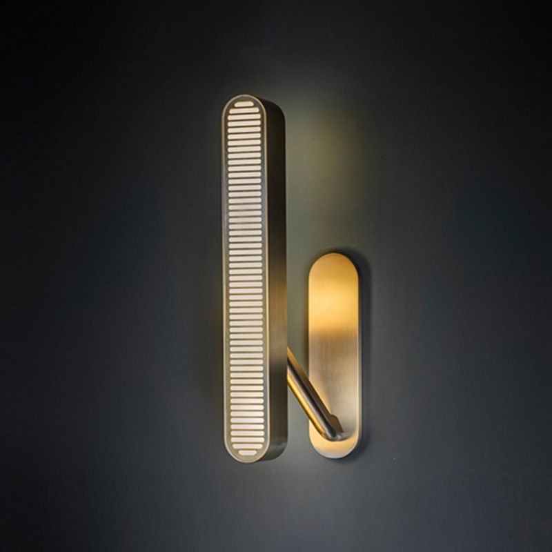 LED Modern Metal Wall Sconce Geometric Shape Wall Light with Acrylic Shade for Bedroom