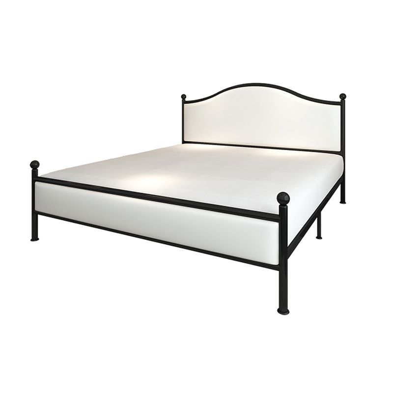 Contemporary Style Metal Standard Bed, Panel Arched Headboard Bed