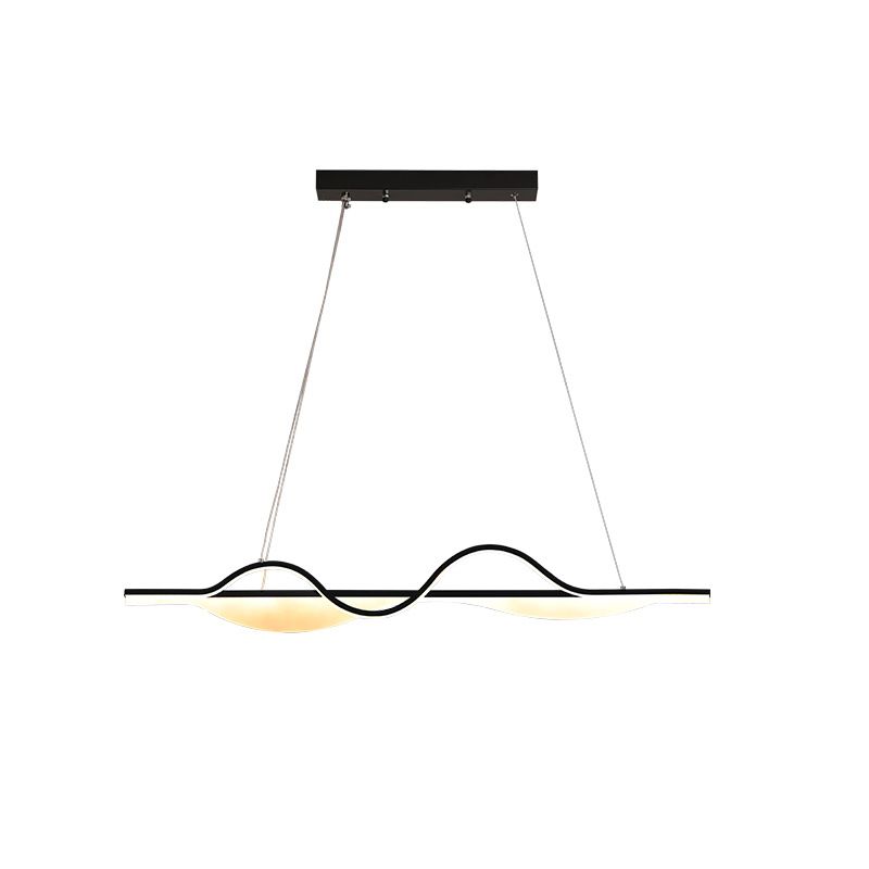 Modern Creative LED Pendant Light Metal Linear Island Light with Acrylic Shade
