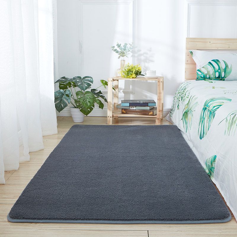 Casual Multicolor Nordic Rug Faux Wool Plain Rug Pet Friendly Anti-Slip Backing Machine Washable Carpet for Bedroom