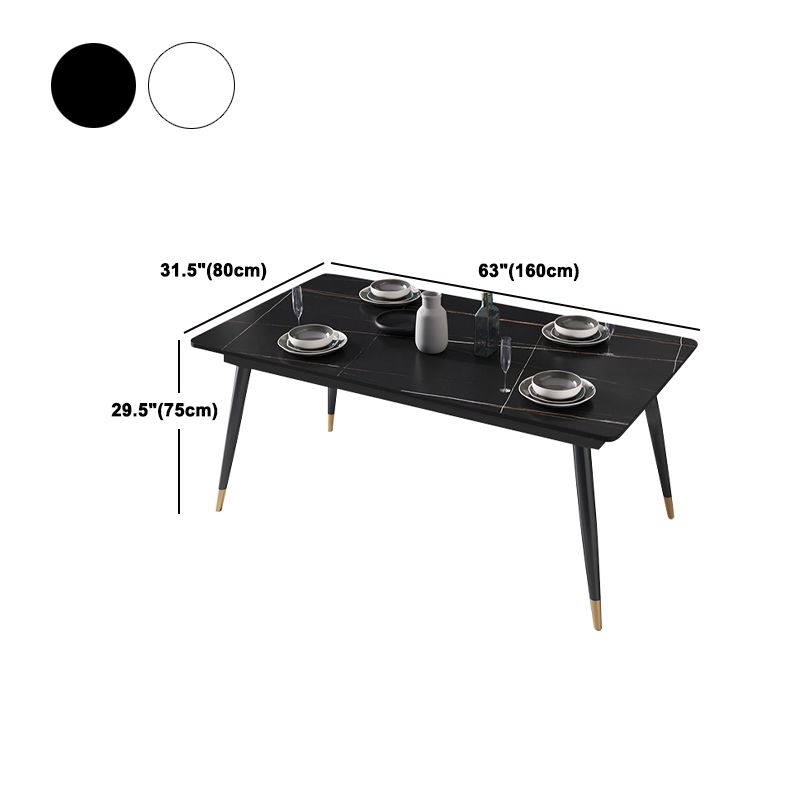 Glam Rectangle 1/4/5/7 Pieces Dinette Set Indoor Stone Top Dining Table Set