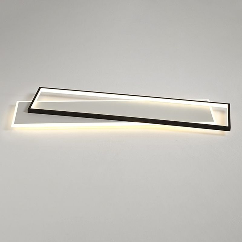 Luminaire de plafond rectangulaire noir-blanc, luminaire encastré en acrylique à LED Simple