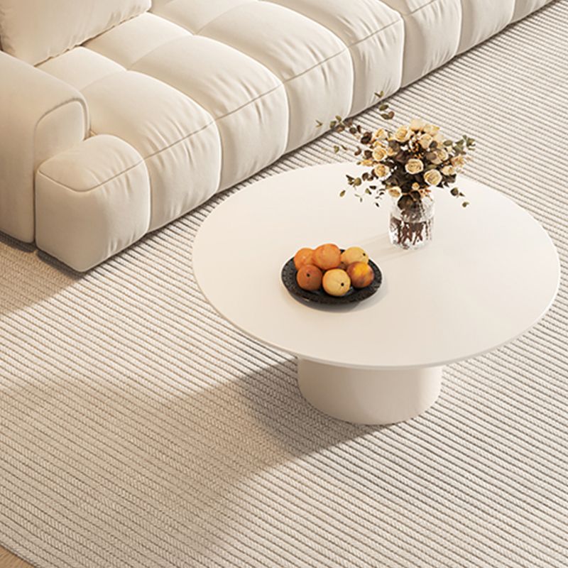 Contemporary Cocktail Table Round White Pedestal Coffee Cocktail Table