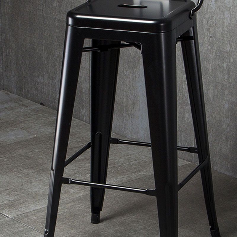 Industrial Style Armless Barstool Iron Frame Counter Stools for Cafe