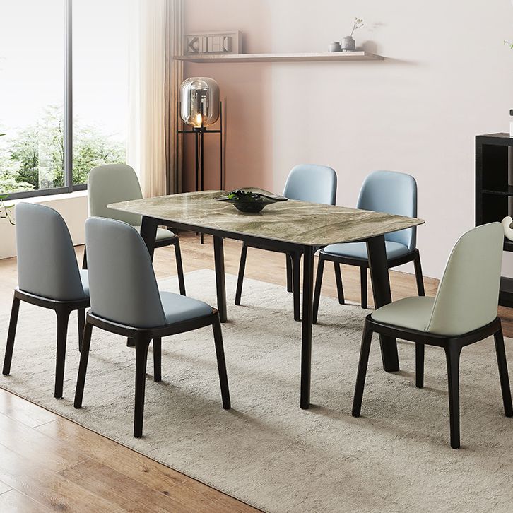 Mesa de piedra sinterizada Mesa industrial de 4 patas para comedor