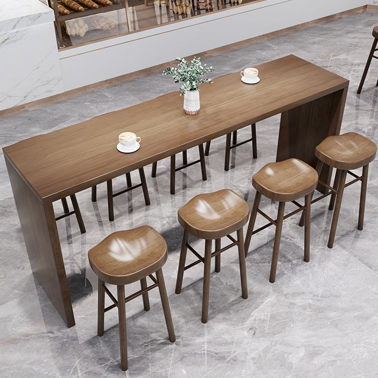 Modern Solid Wood Indoor Rectangle Double pedestal Bar Dining Table