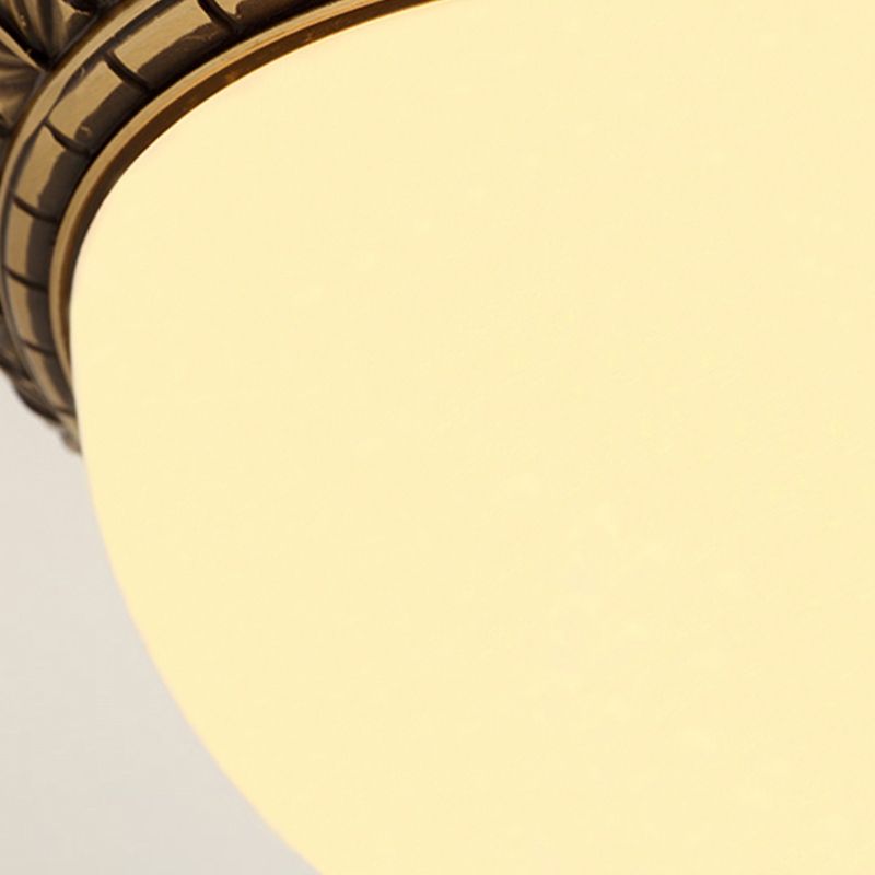 Traditional Glass 1-Light Flush Light Bowl Ceiling Mounted Light for Bedroom
