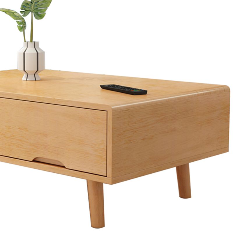 Rectangular/square 4 Legs Base Solid Wood Table Nordic Style Coffee Table