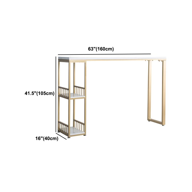 Glam1/2/3 Pieces Bar Table Set Rectangle Marble Counter Table with High Stools