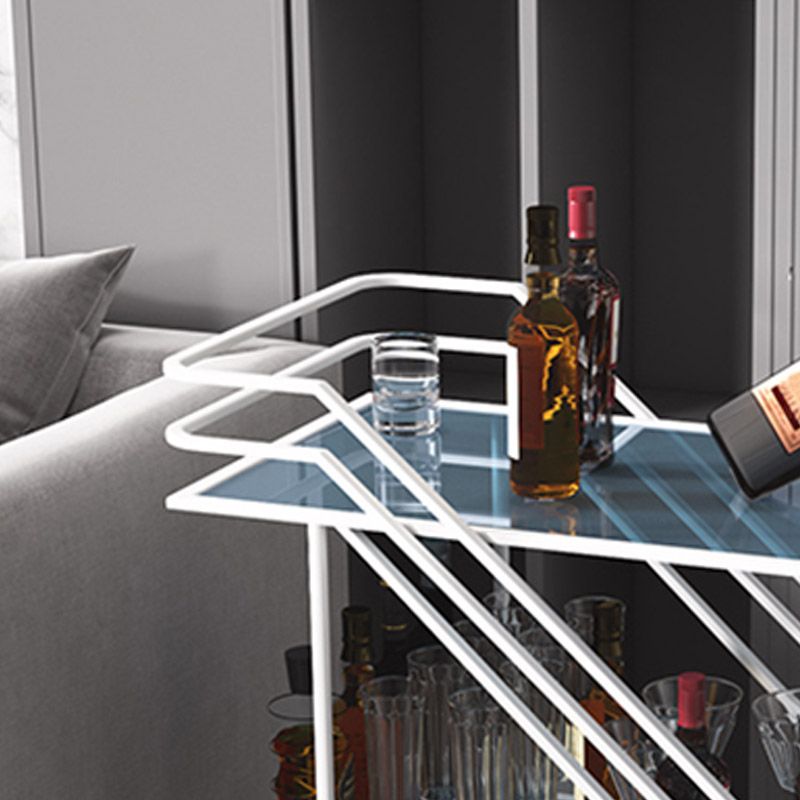 Modern Open Storage Kitchen Trolley Rectangular Dining Room Prep Table