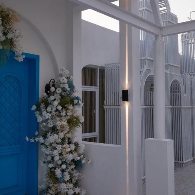 Contemporary Rectangular Wall Sconce Metal 2 Lights Wall Light in Black