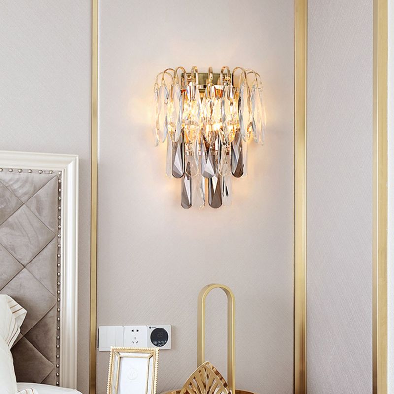 Unique Shape Wall Light Fixture Modern Crystal Wall Mounted Lighting for Living Room
