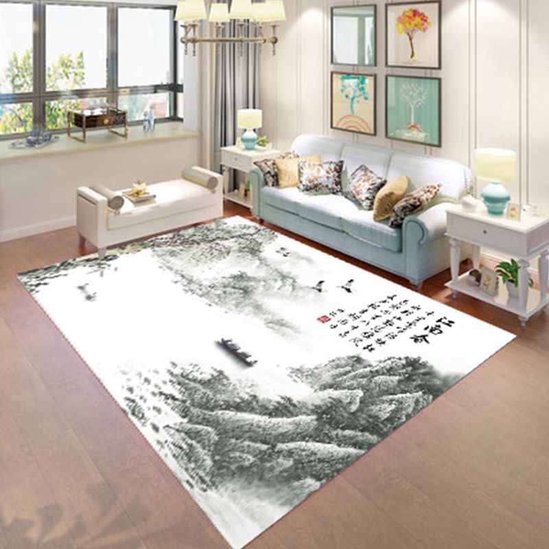 Environmental Modern Area Rug Multi Colored Geometrical Rug Pet Friendly Non-Slip Machine Washable Rug for Home