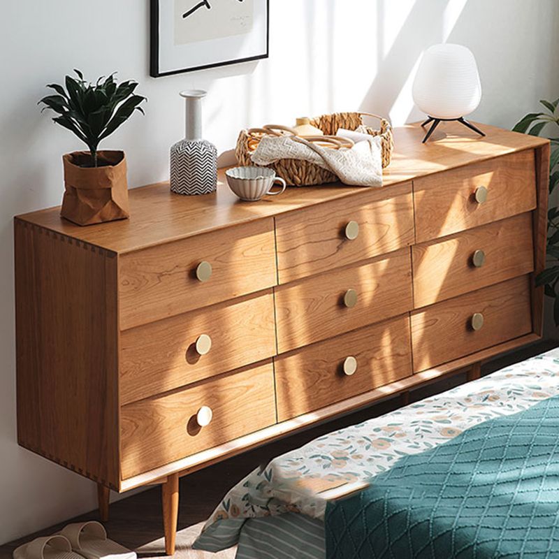 Contemporary Rectangle Wood Accent Cabinet Knobs Cabinet with Drawer