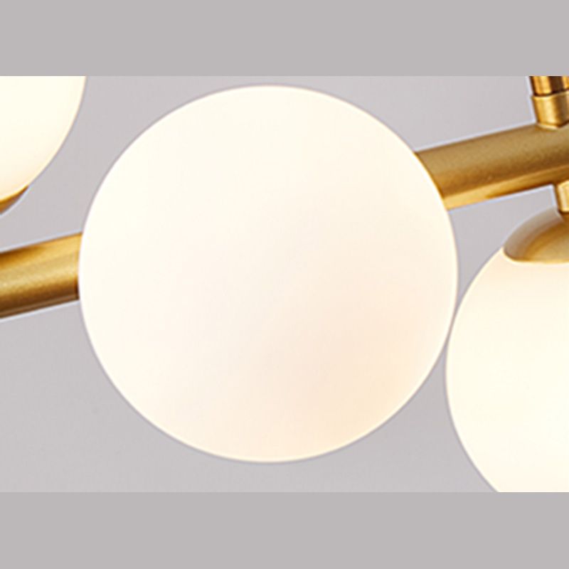 Accesorios de iluminación de araña de rama Candelera de sombra de vidrio esmerilado para dormitorio de sala de estar