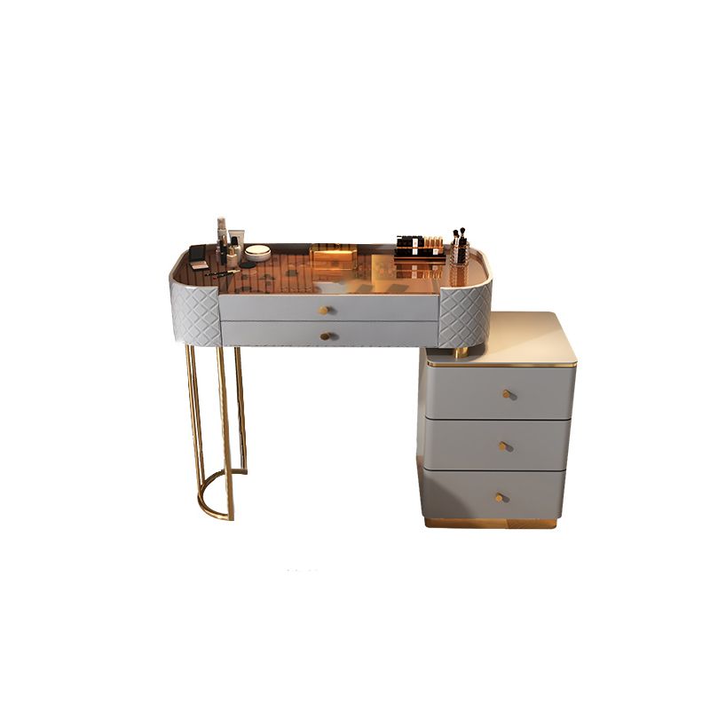 Glam Glass Makeup Vanity Desk Bedroom Vanity Dressing Table with Drawer