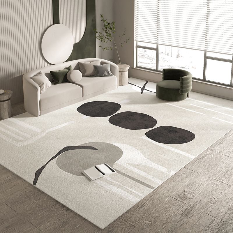 Simple Colorblock Rug Morandi Color Area Rug Polyester Easy Care Carpet for Bedroom