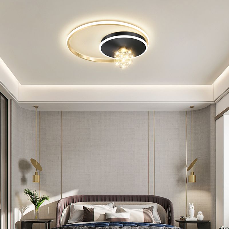 Modern Minimalist Style Geometric Flush Mount Ceiling Light Fixture Metal Flushmount Ceiling Lamp