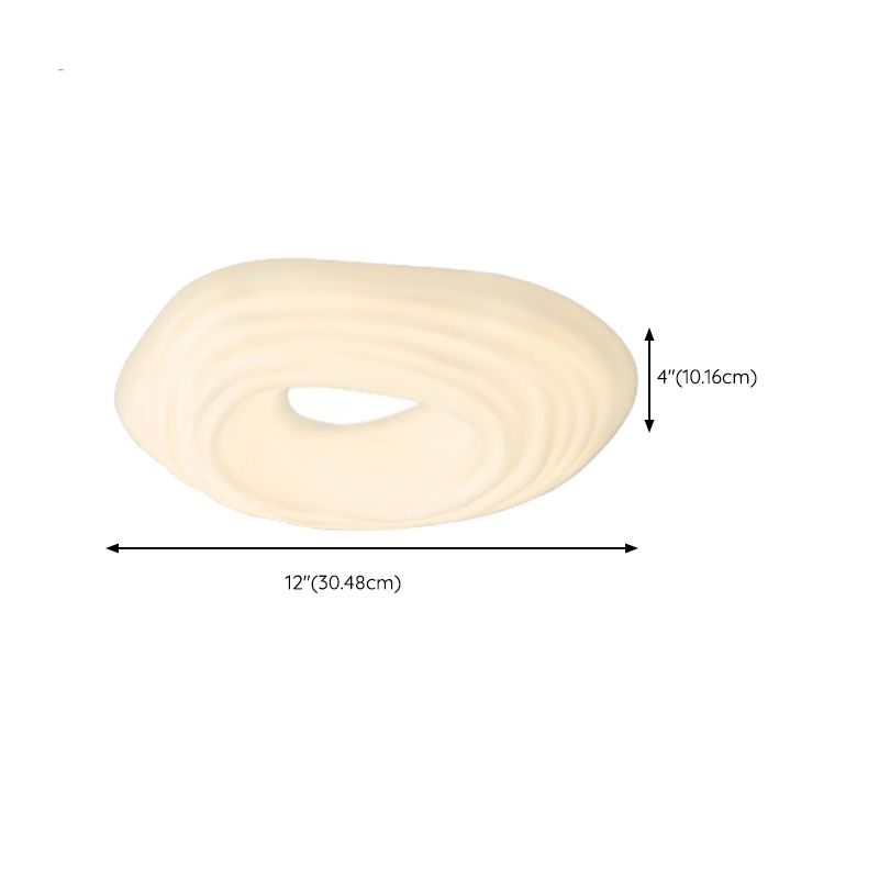 White 2-Light Modernism Flush Mount Lighting Acrylic LED Ceiling Light for Bedroom