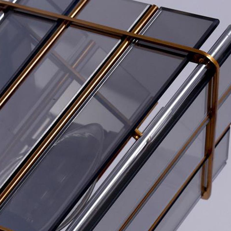 Triangle suspendu modernisme de lustre Crystal 28 "/35,5" de large 6/8 têtes Témous du pendentif noir avec bras métallique