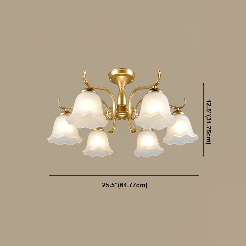 Household Ceiling Lamp Modern Flush Mount Light Fixture with Glass Shade