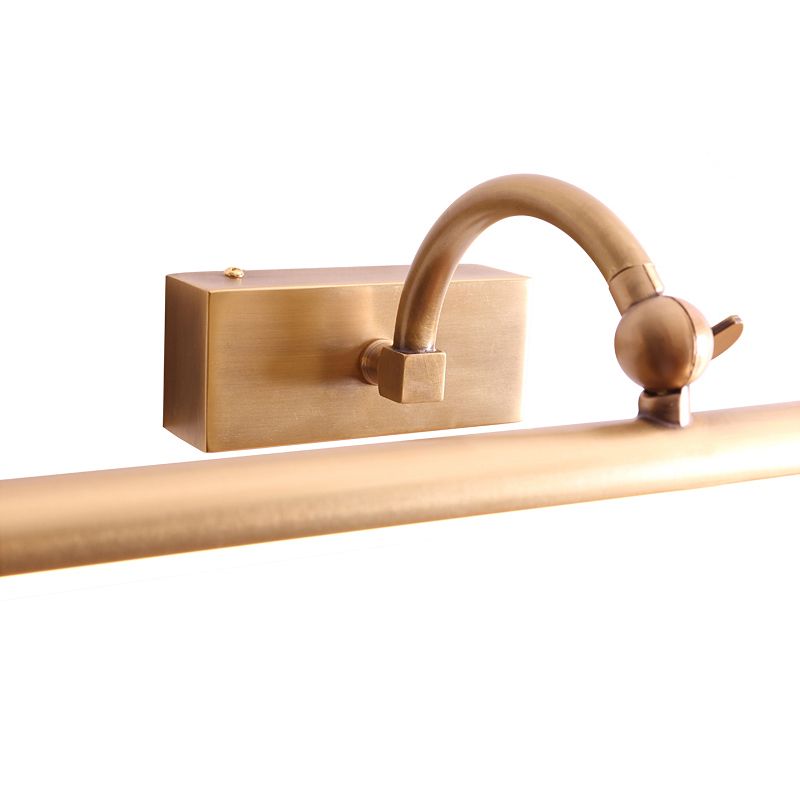 1-Light Metal Linear Wall Lighting Modern Style Wall Mirror Mount Light Fixture in Brass