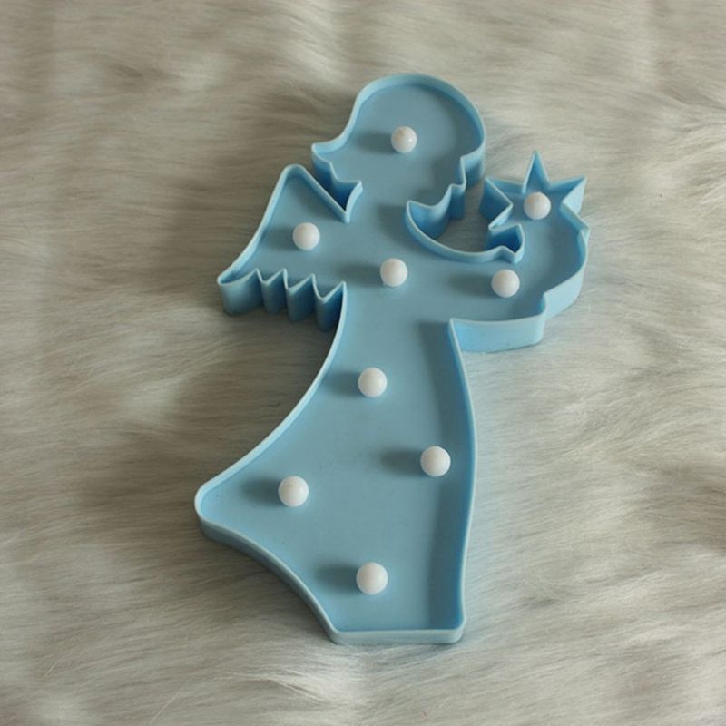 Beauty Element Girls Room Night Lamp Plastic Modern Style LED Nightstand Lighting