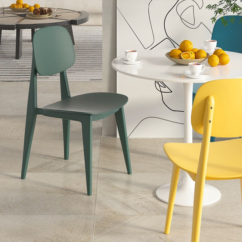 Modern Plastic Chair Open Back Dining Side Furniture in Matte Finish for Kitchen