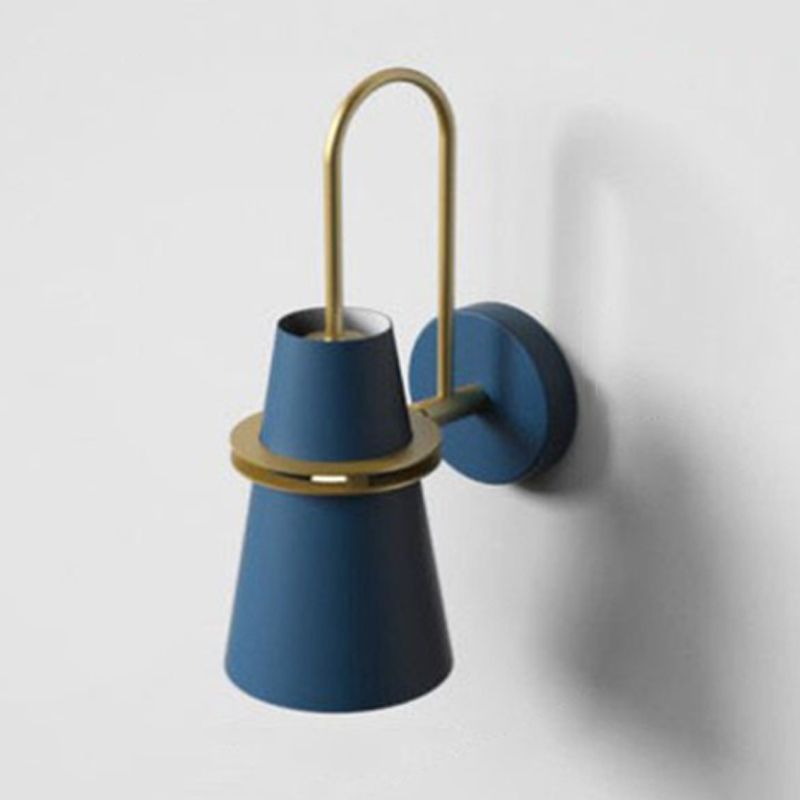 Modern Style Tapered Shape Wall Sconce Metal 1 Light Sconces for Bedroom