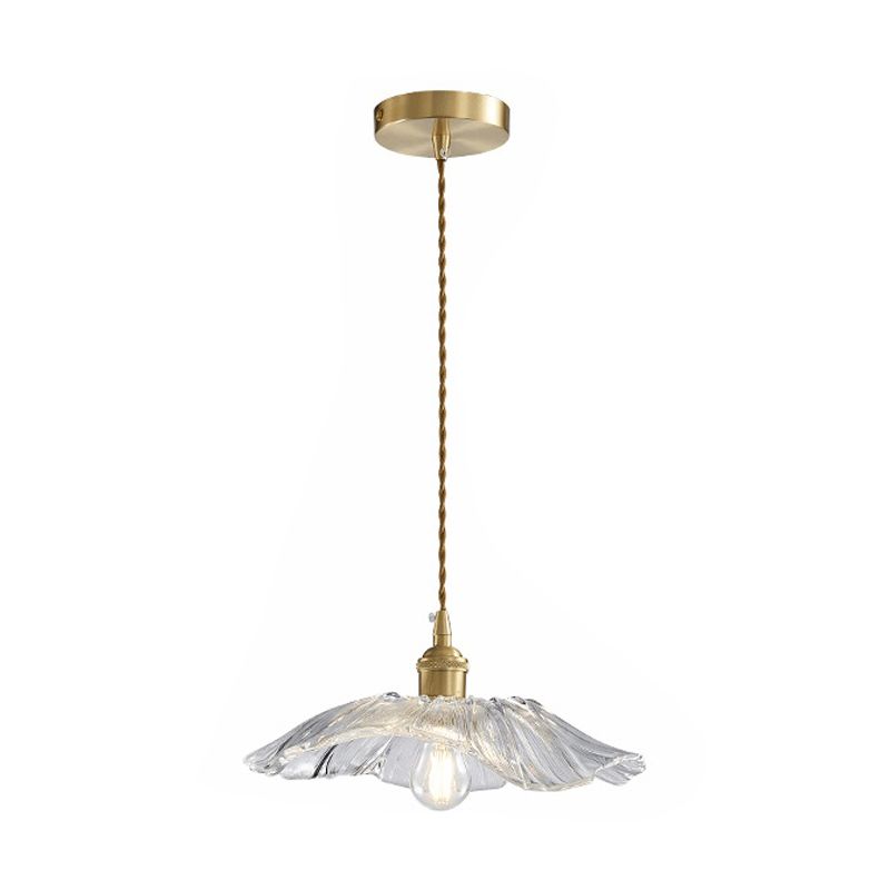Modern Metal Flush Mount Flower Shape Ceiling Light with Glass Shade for Bedroom