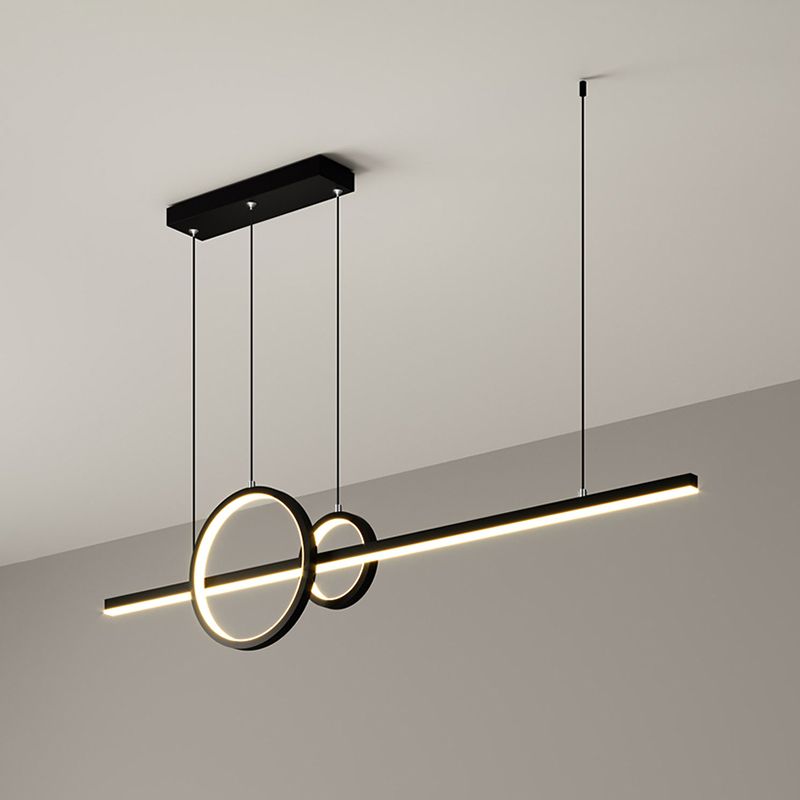 Moderne Metal-Insel-Leuchten-Leuchte Geometrie 3-Licht-LED-LED-Lampe mit Acrylschatten