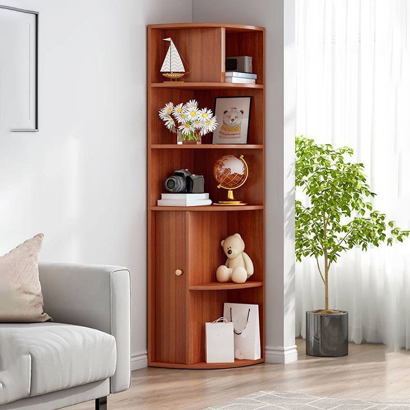 Modern Engineered Wood Book Shelf Corner Vertical Shelf Bookcase for Bedroom