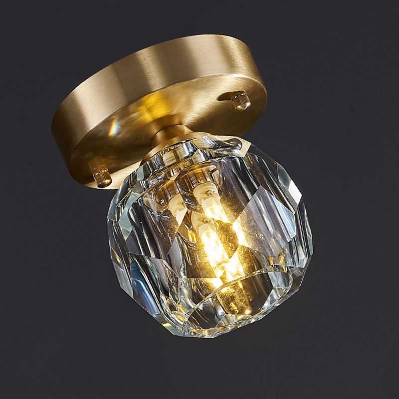 Globe Crystal cerca de la iluminación del techo Accesorio montado en el techo de estilo minimalista