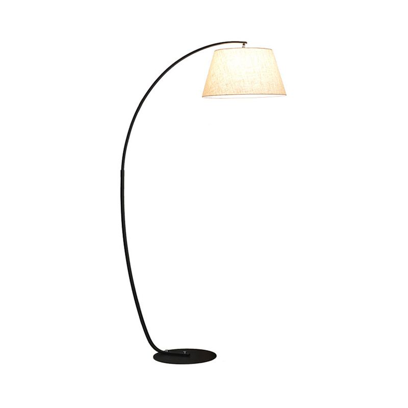 Zeitgenössischer, verjüngter Stofflampenstoff LED LED STOLLE LICHT IN NICHT/Schwarz mit Lichtbogenarm