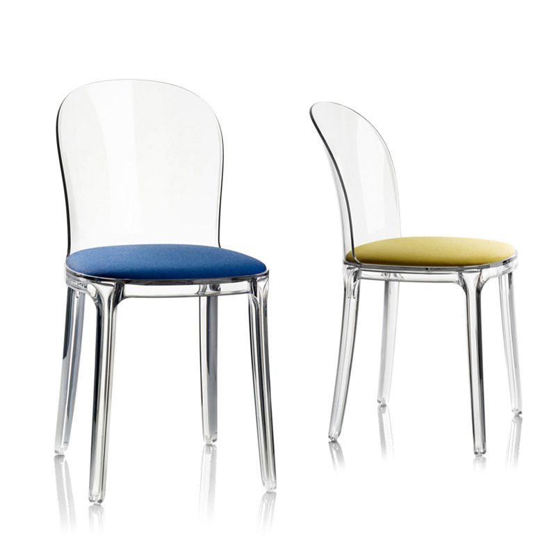 Modern Plastic Side Chair Low Back Armless Chair for Dining Room
