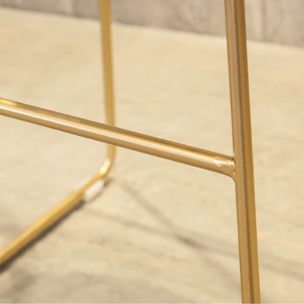 Modern Armless Counter Stool Iron Dining Room Bar Stool with Seat and Pedal