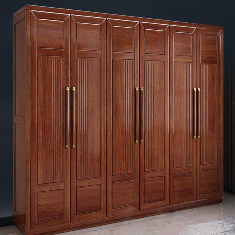 Contemporary Style Wardrobe Armoire Wood Wardrobe Closet with Doors and Drawer