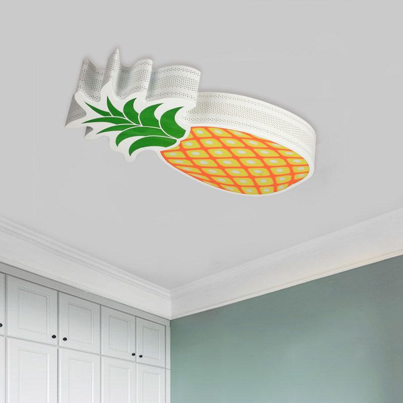 White Pineapple/Guitar Ceiling Lighting Modern Led Acrylic Flush Mount Lamp for Kids Bedroom