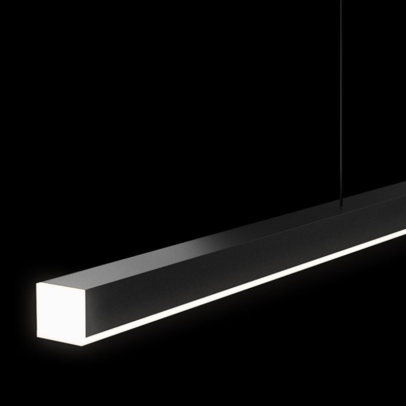 LED Island Lamp Modern Black Island Hanging Lamp with Acrylic Shade for Dining Room