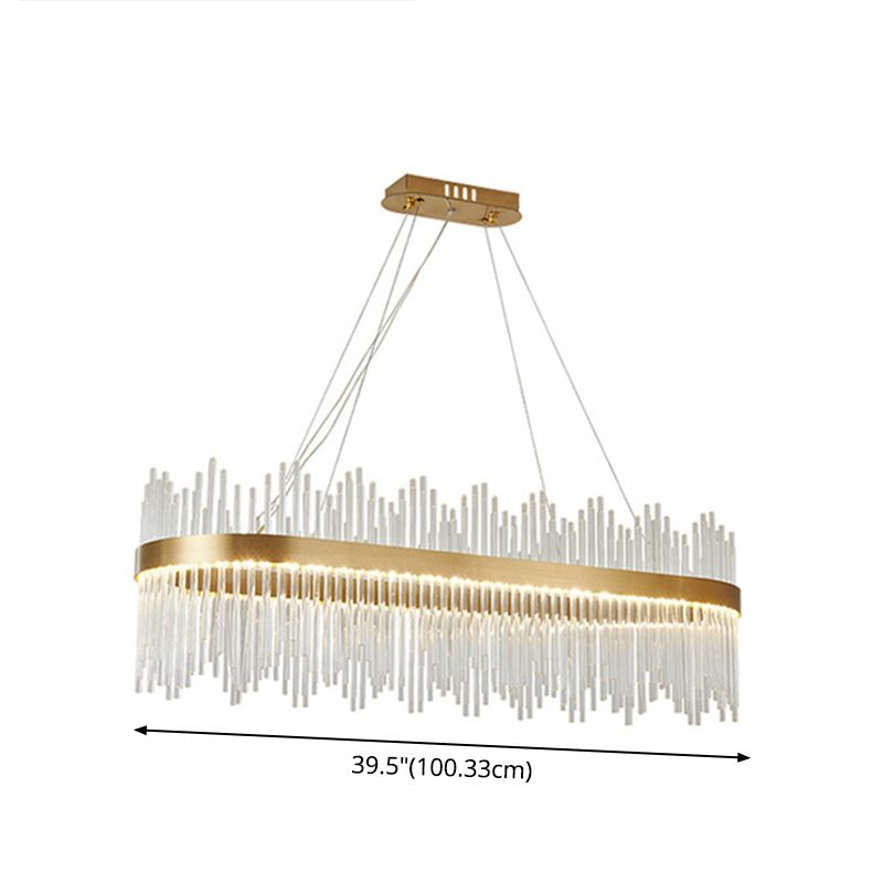 Modern Drum Chandelier Glass Crystal Pendant Ceiling Lights with Adjustable Hanging Cord for Living Room