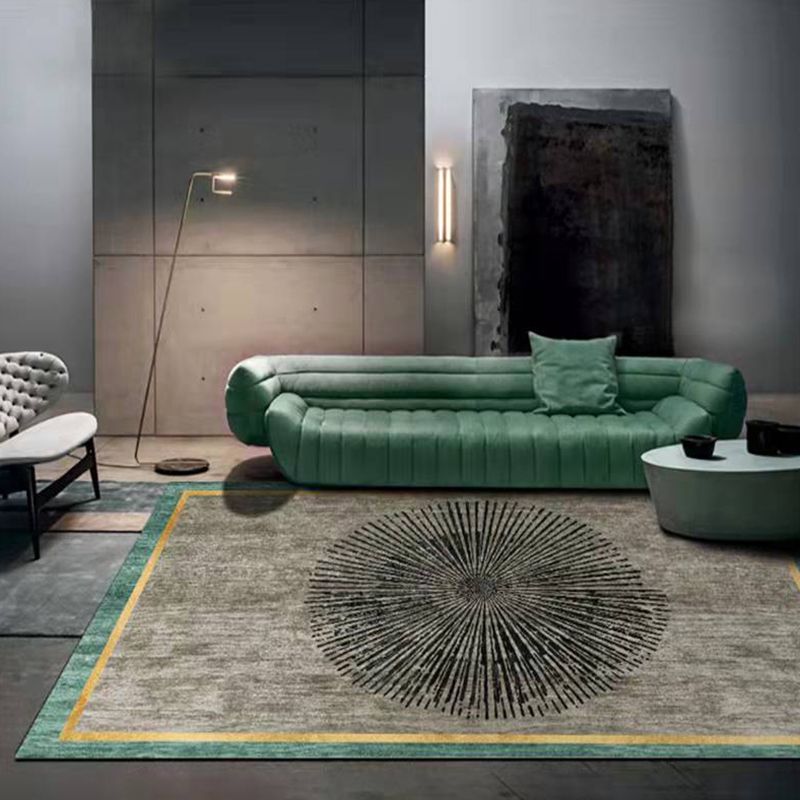 Light Gray Modern Rug Polyester Straight Stripe Rug Washable Rug for Home Decor