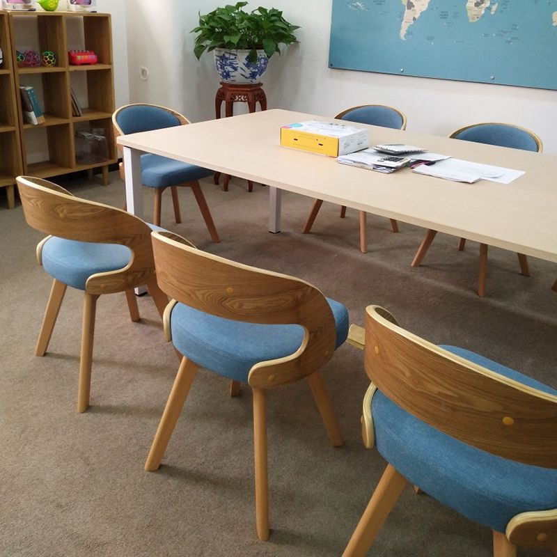 Sillas de comedor de madera de estilo moderno, respaldo abierto, silla lateral para cocina