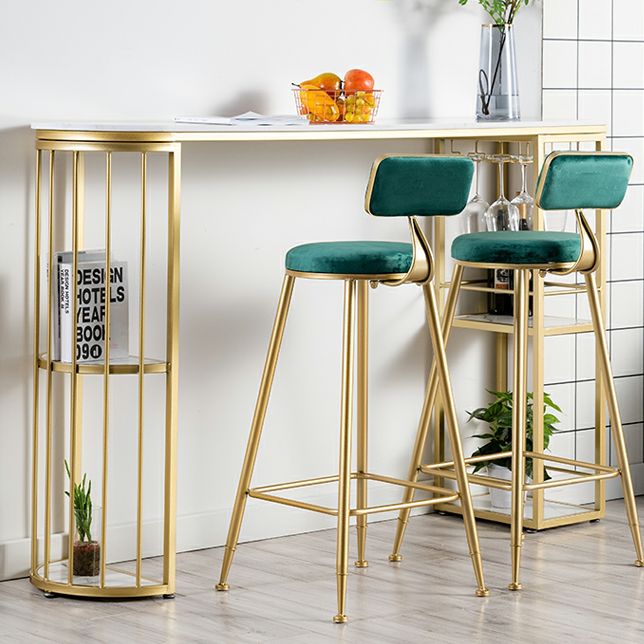 Glam Pub Table Specialty Bar Height Bar Table with Double Pedestal for Indoor