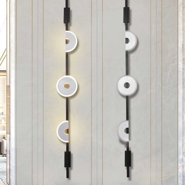 Matte Black Strip Shaped Sconce Minimalist Metal LED Wall Mounted Lamp for Hallway
