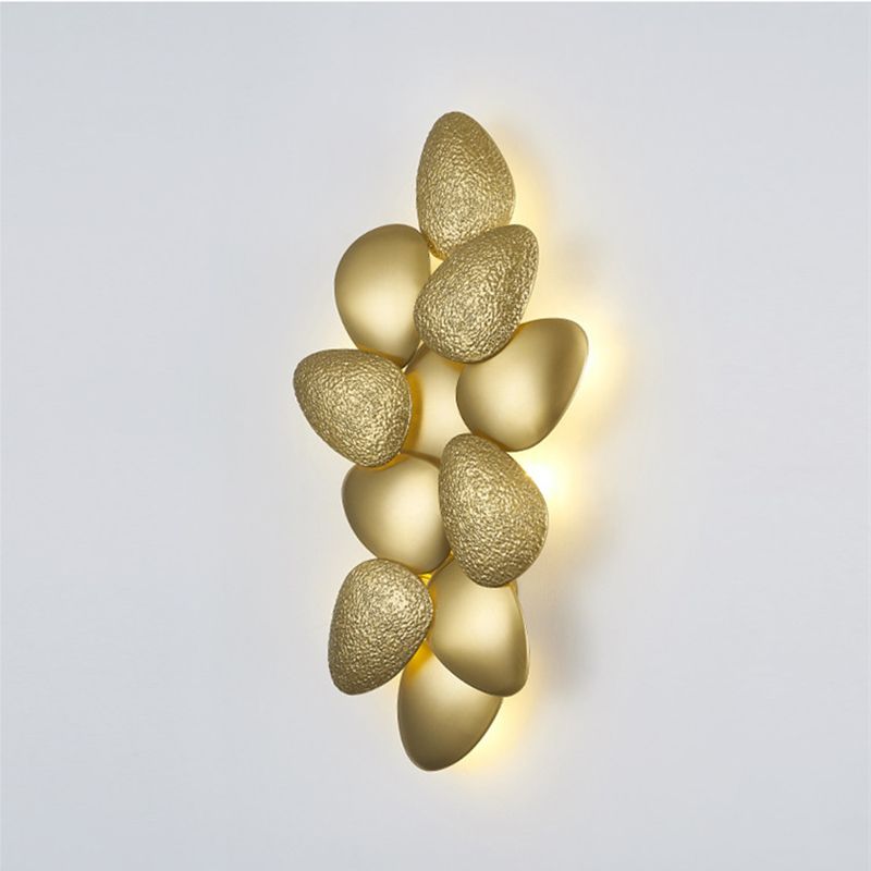 Cobblestone Wall Lighting Minimalist Metal LED Brass Wall Hanging Light for Living Room